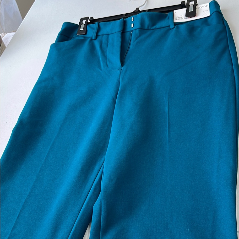 Blue Tailored Trousers with Flat Front Design